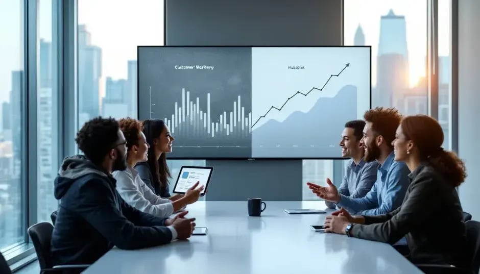 A team discussing HubSpot Gold Partner services.